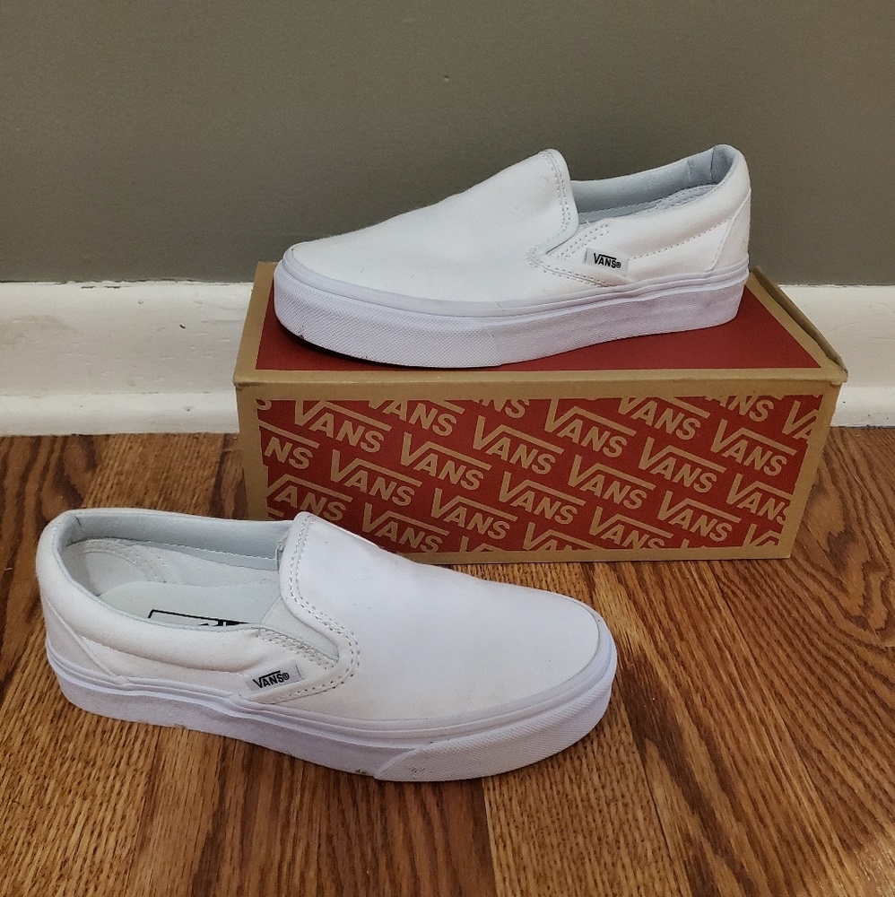 White Slip on Vans